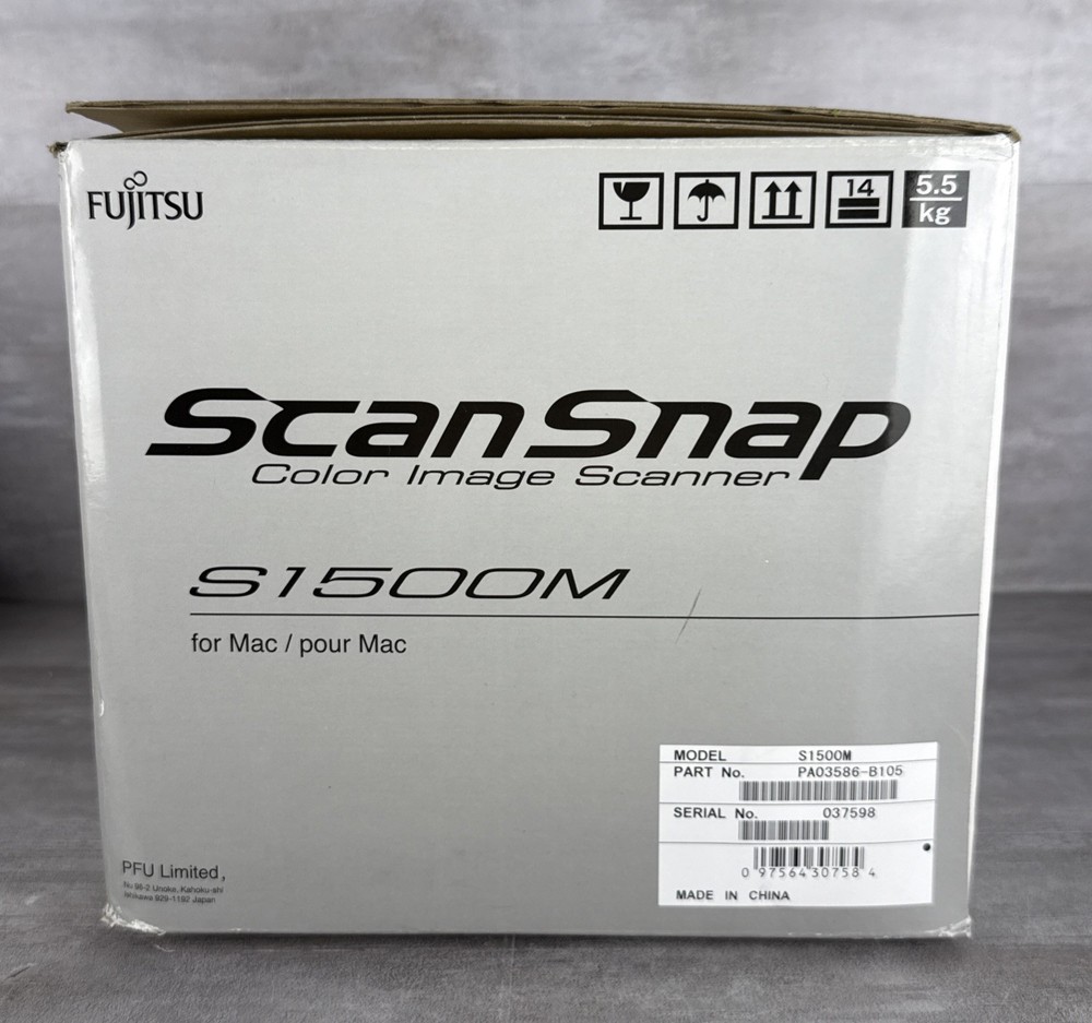 Fujitsu ScanSnap S1500M Color Image Document Scanner For Mac NO SOFTWARE READ