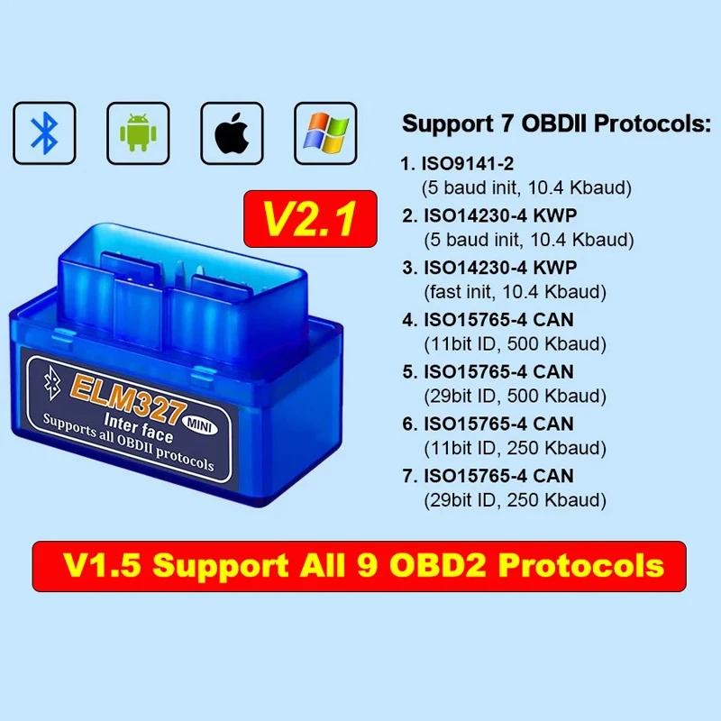 OBD2 Scanner Mini Elm327 V2.1 Code Reader Car Diagnostic Tools Check Engine Scan