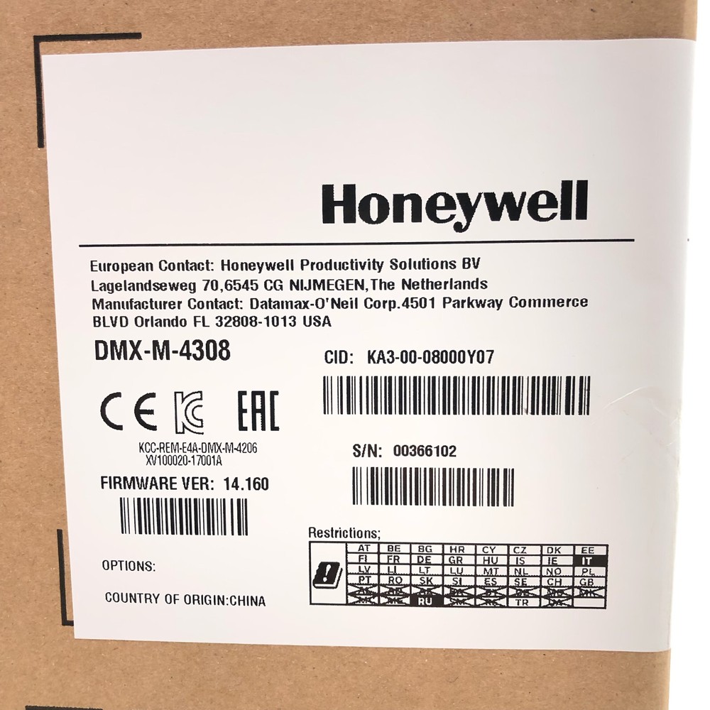 NEW Datamax ONeil DMX-M-4308 Mark-II DT LAN Direct Thermal Barcode Label Printer