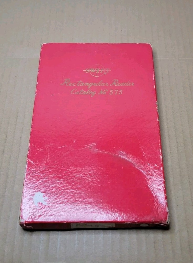 Vintage Swift Rectangular Reader Pearl Handle Magnifying Glass #575 w/ Box