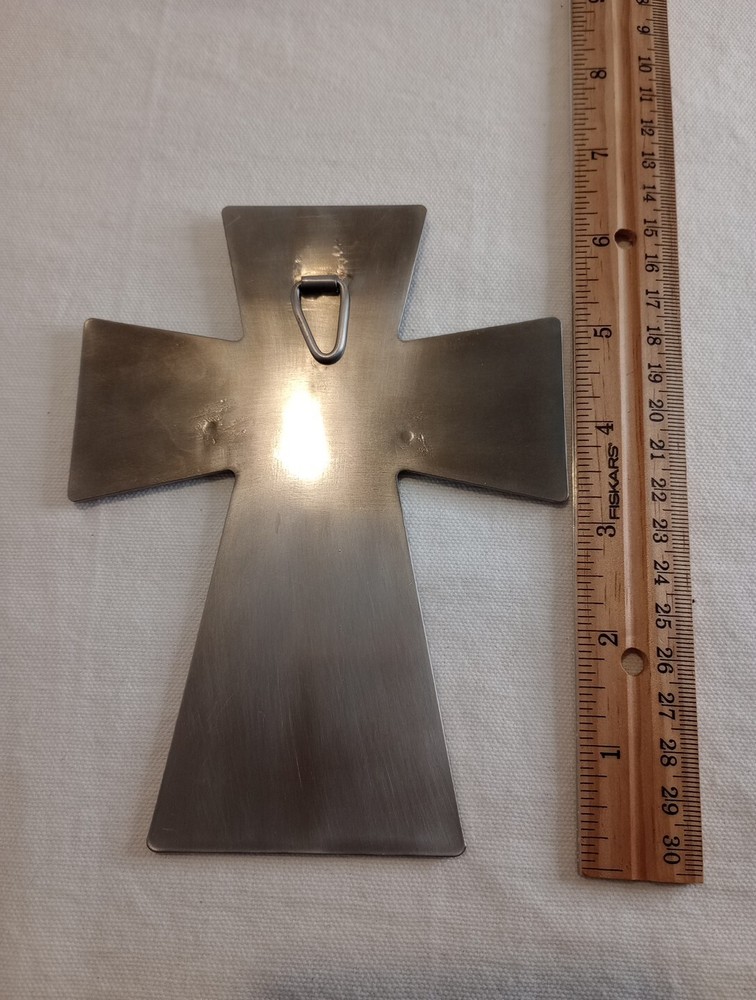 First Communion Hanging Wall Cross Silvertone 6.5"