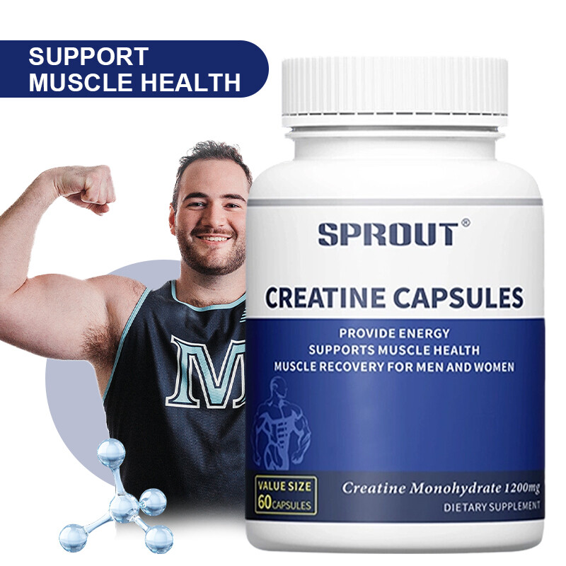 Creatine Monohydrate 60 Capsules - 1200 mg Per Serving