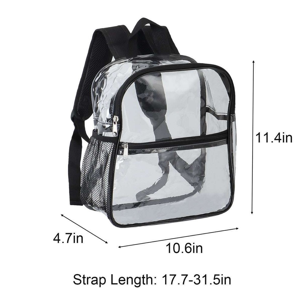 Clear Backpack Heavy Duty Bookbag See Through Backpack Transparent Plastic New