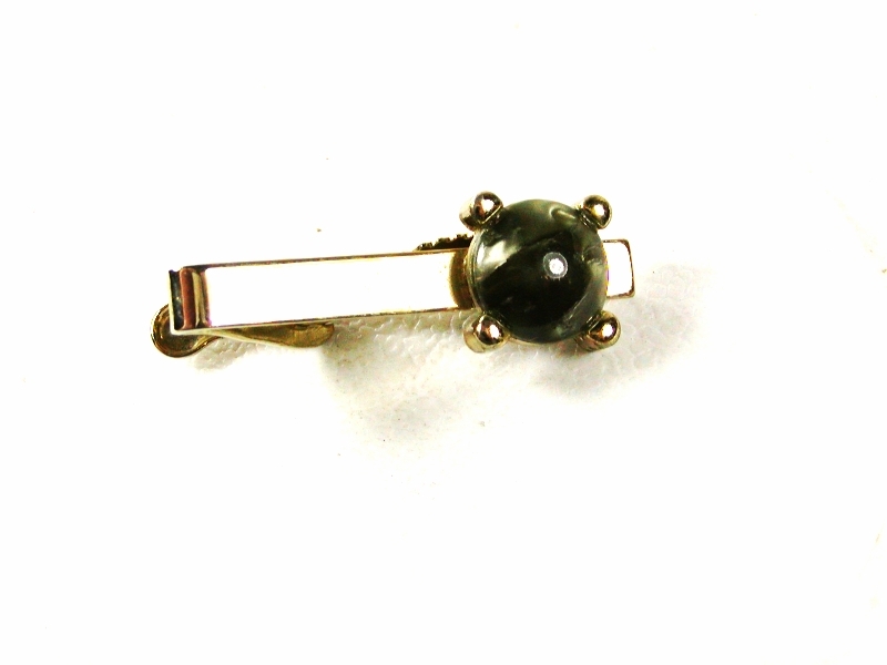 Silvertone & Black Tie Clasp Unbranded 32916