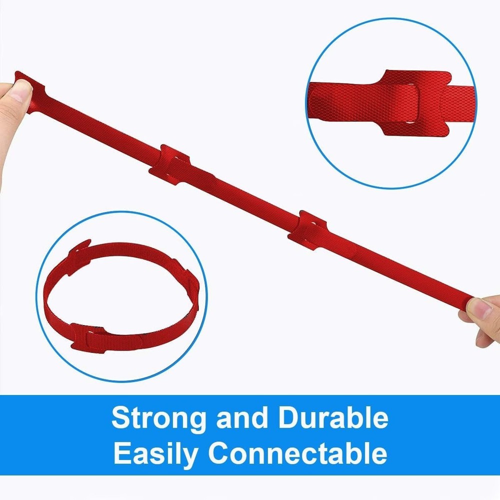 Quality 60 Pack Reusable Cable Ties 6 Inch Red for Wire Organization