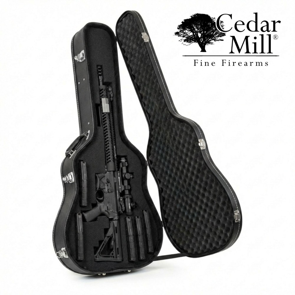 Discreet Hard Shell Guitar Gun Case Customizable Foam Lockable Firearm Storage