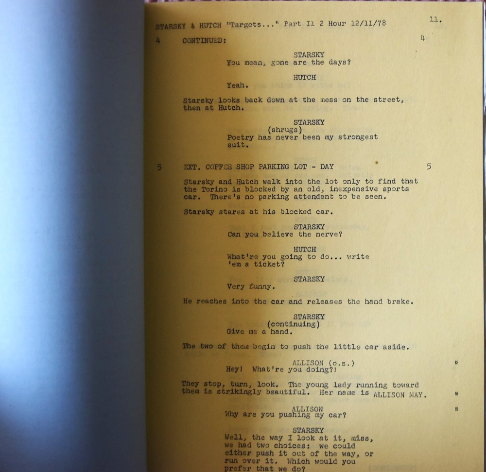 1978 Starsky and Hutch (Targets Without a Badge) Original Second Draft Script