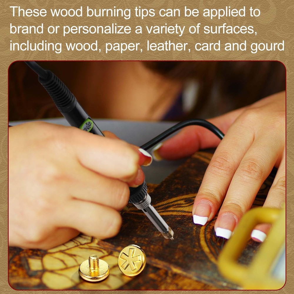 Lothee 43 Pcs Wood Burning Tips Kit, Letters Different Shape