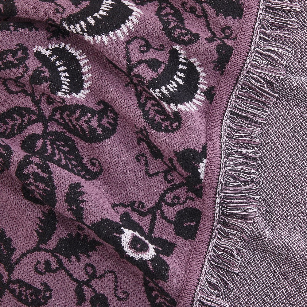 Halloween Soft Touch Multicolored Venus Flytrap Jacquard Knitted Tapestry Throw