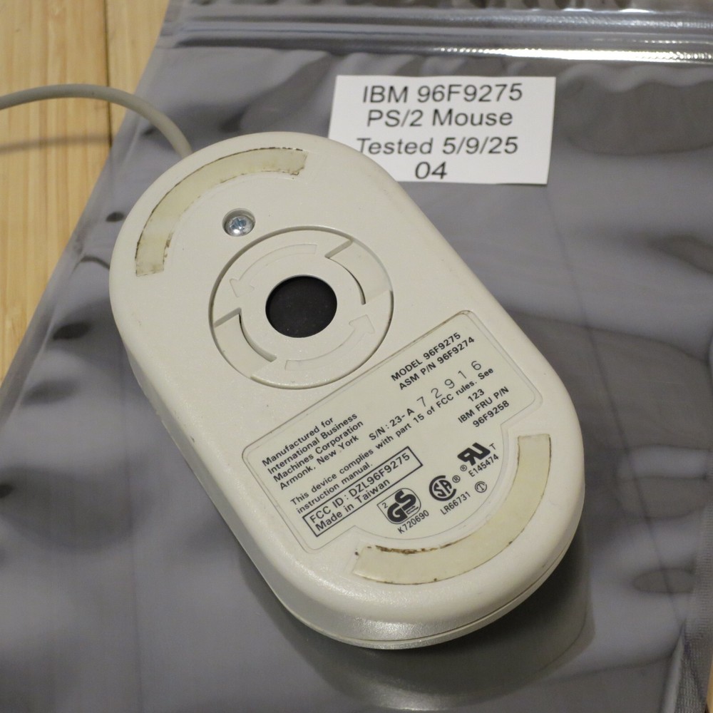 Original IBM Tank Mouse 96F9275 Wired 2 Button - Tested 04