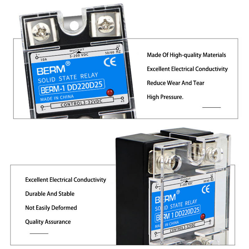 10A-100A Single Phase BERM-1 Solid State Relays Module DC 3V-32V to DC 5V-200V