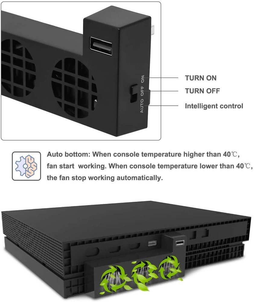 Sleek USB Cooling Fan for Xbox One X - Overheating Prevention & Easy Install