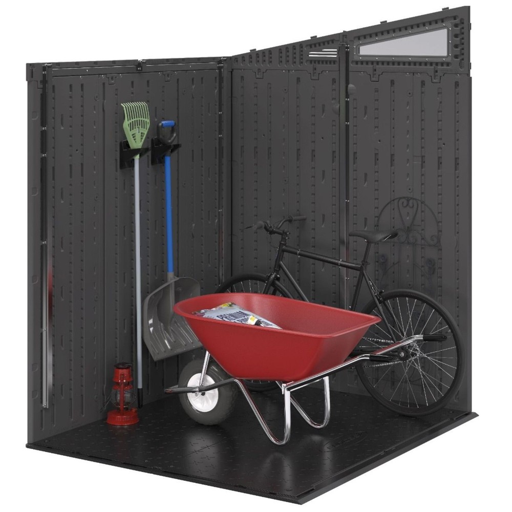 Suncast 2 Pack Compact Wall Mount Tool Organizer Hook Storage Hanger Rack, Black