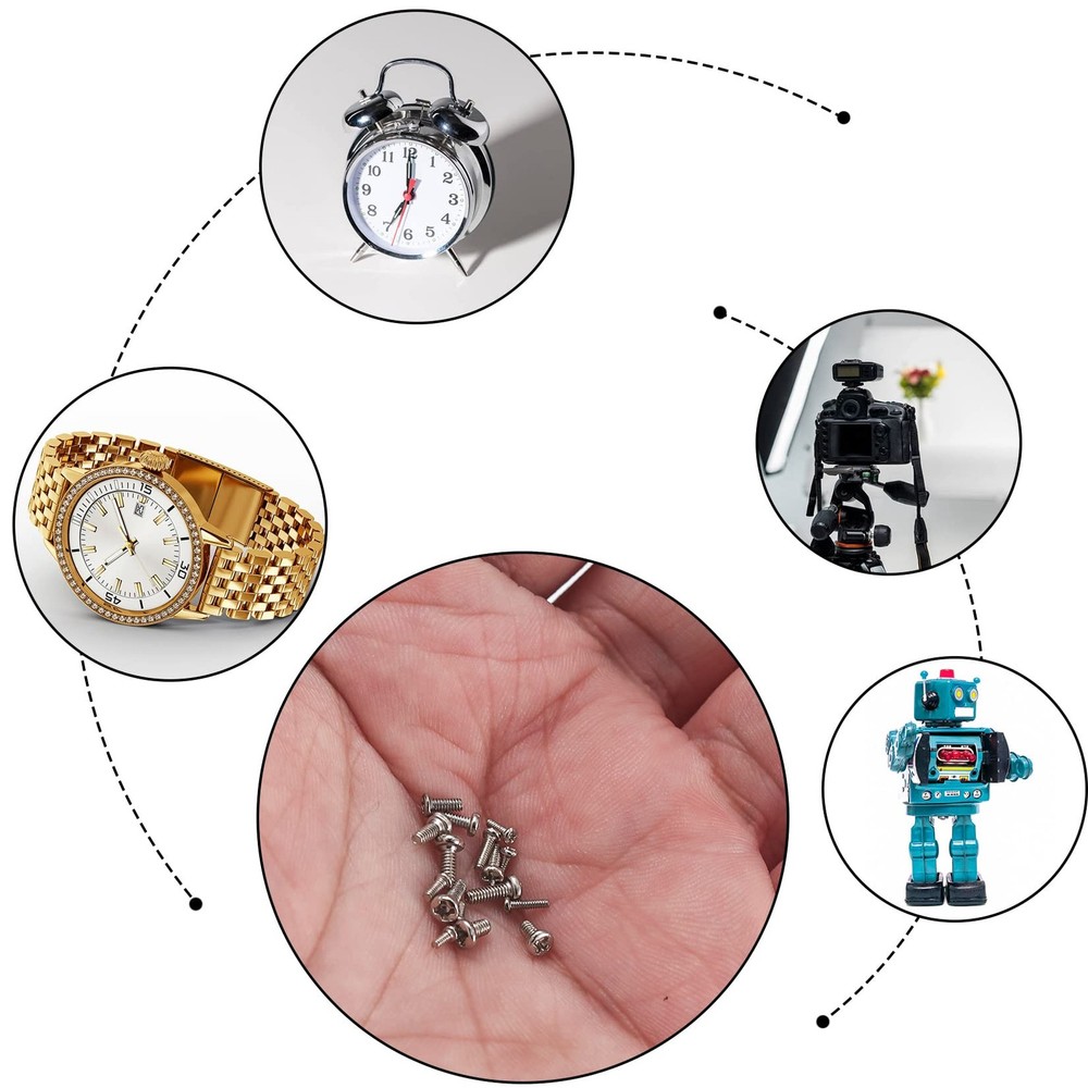 woshilaoDS 800Pcs Tiny Screws for Electronics, Micro Small Pan M1.6, Silver