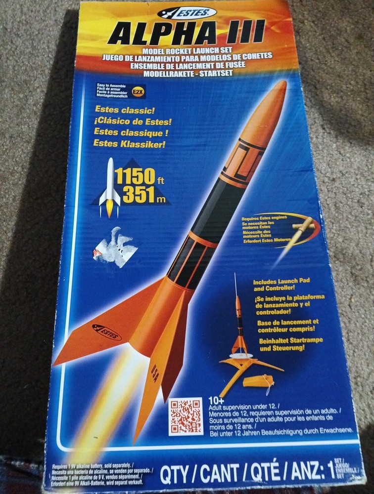 Estes 1427 Alpha III Model Rocket Launch Set E2X Model Rocket Kit 1150 Ft 351 M