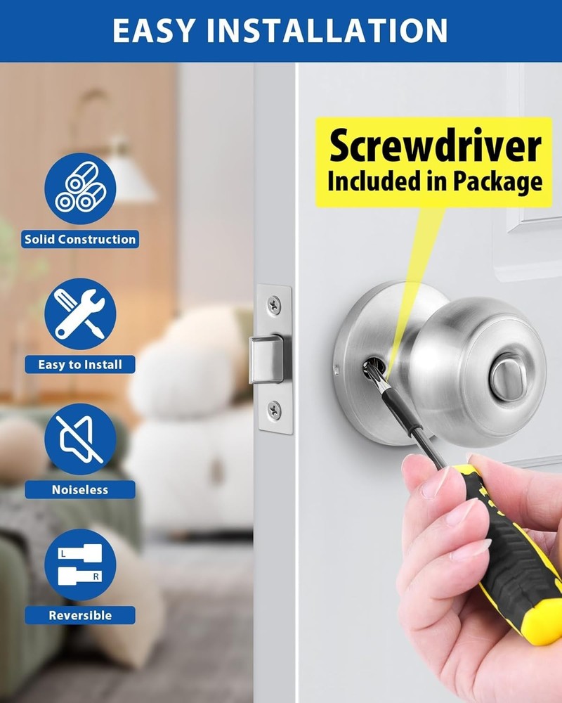 1 Set All Keyed Same Entry Door Knobs and Single Cylinder Deadbolt Combo Set Fo