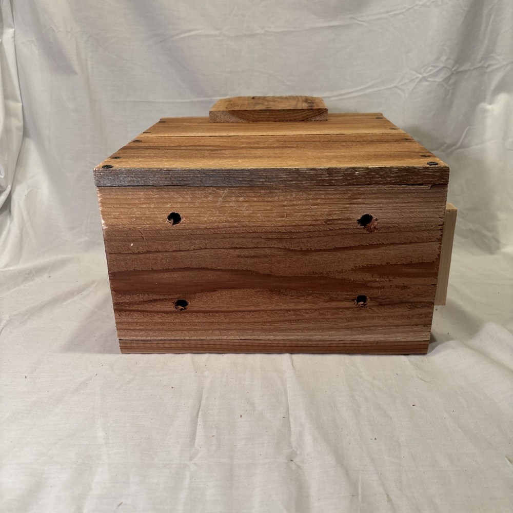 Solid Cedar Backyard Squirrel House Nesting Box - Wooden Wildlife Box- Large