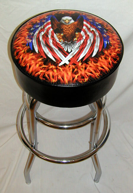 American Bald Eagle Flag Fire USA Bar Stool