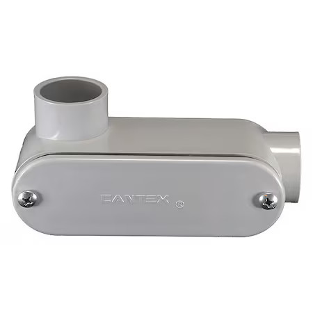 Cantex 5133661 Conduit Outlet Body, Pvc, Ll, Conduit Outlet Hub Size: 3/4"