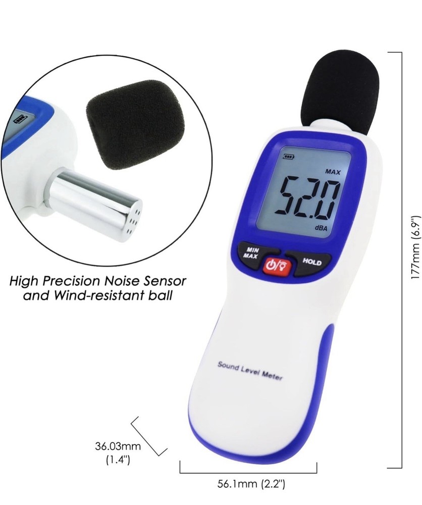 Sound Level Meter Wireless | 30~130dBA | Bluetooth & App Data | NEW In BOX