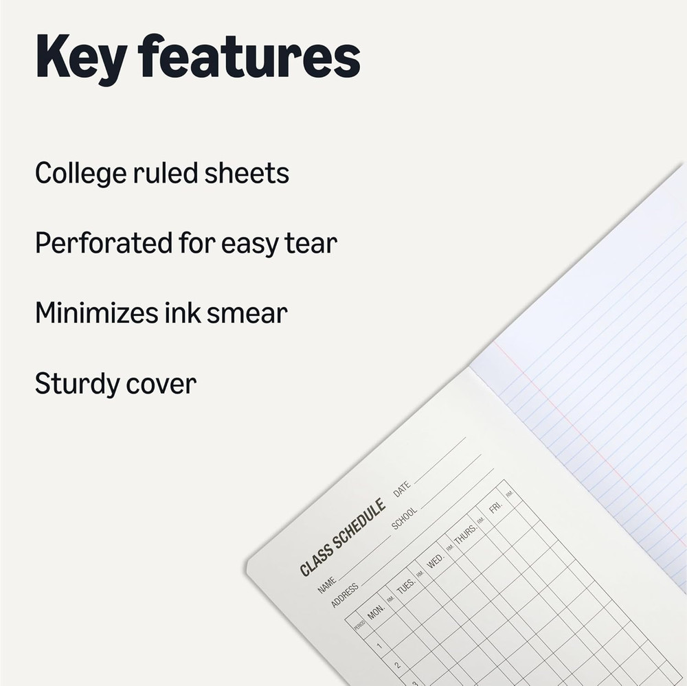 Composition Notebook, College Ruled, 100 Sheets, 9.75" X 7.5", Assorted Marble C