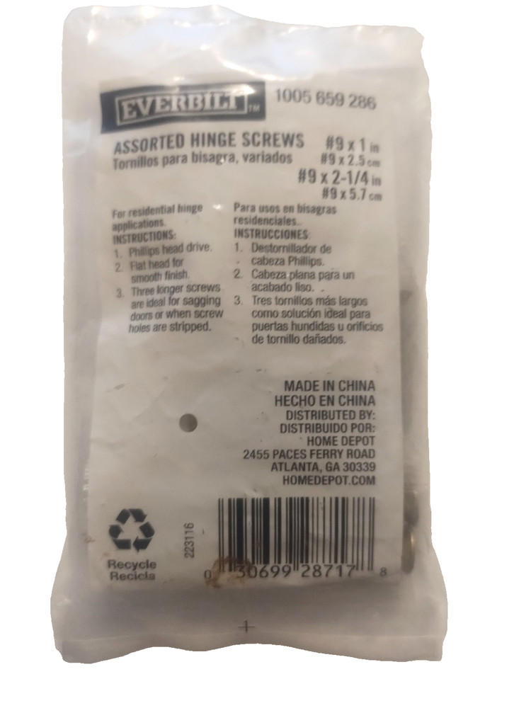 Everbilt Assorted Hinge Screws (1005 659 286)