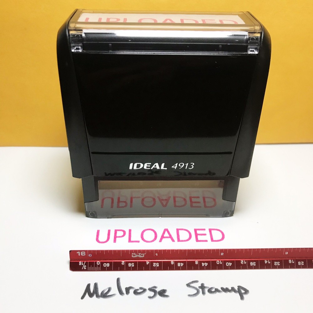 Uploaded Rubber Stamp Pink Ink self inking Ideal 4913