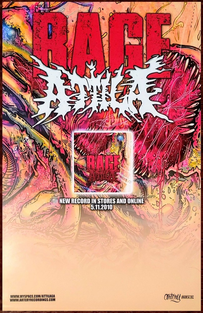 ATTILA Rage Ltd Ed New RARE Tour Poster! Metalcore Deathcore Rap Nu Metal