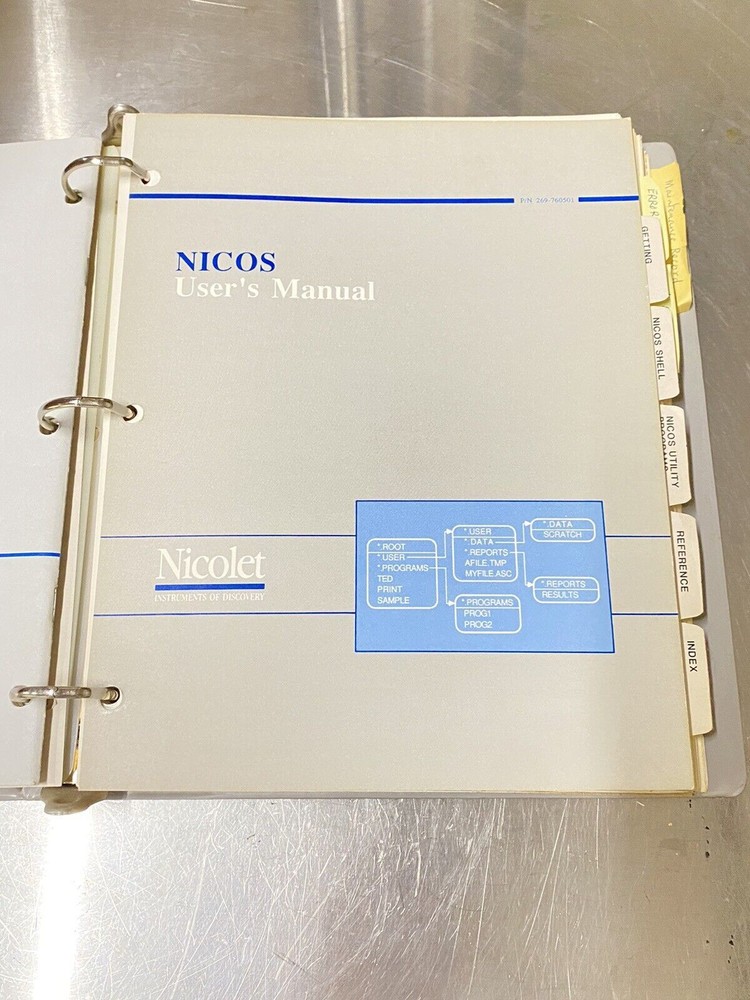 Nic Nicolet 5DXC Spectrometer -Users Guide / Manual / Instructions