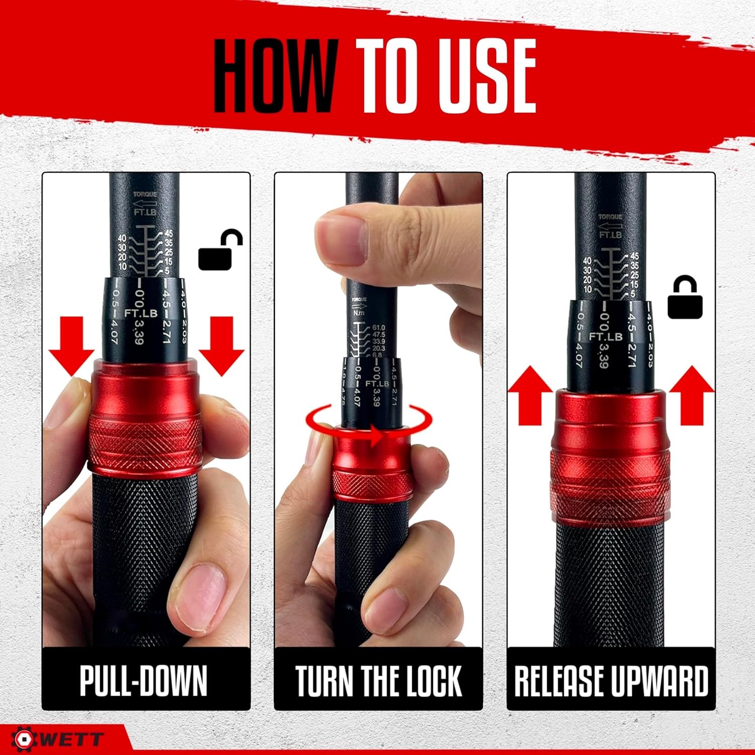 11Pcs Torque Wrench Set, 1/4'' & 3/8'' & 1/2'' Drive Click Torque Wrench, with
