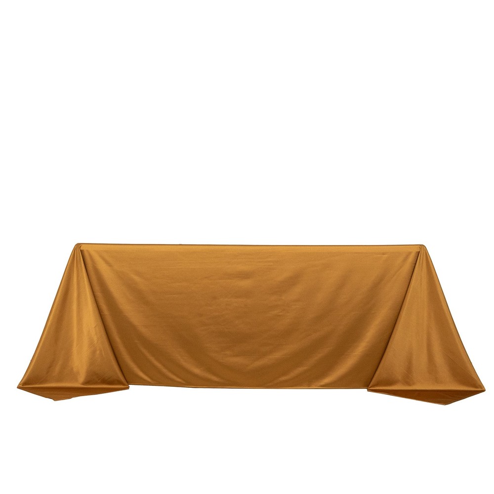 90" x 132"GOLD Scuba Polyester Rectangular TABLECLOTH Party Events Decorations