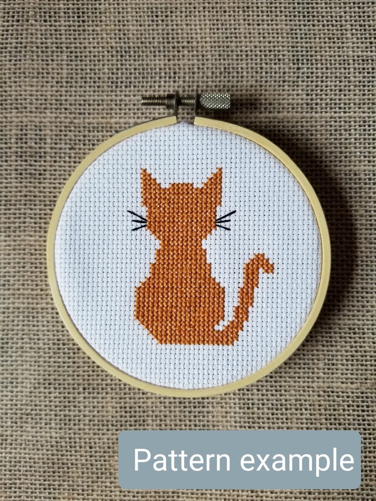 Counted Cross Stitch Cat Silhouette Pattern