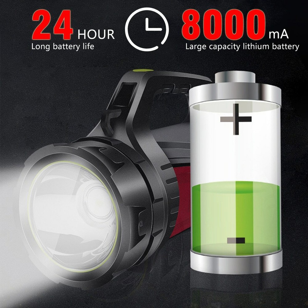 Most Powerful 80000LM LED Searchlight Flashlight Handle Spotlight Torch