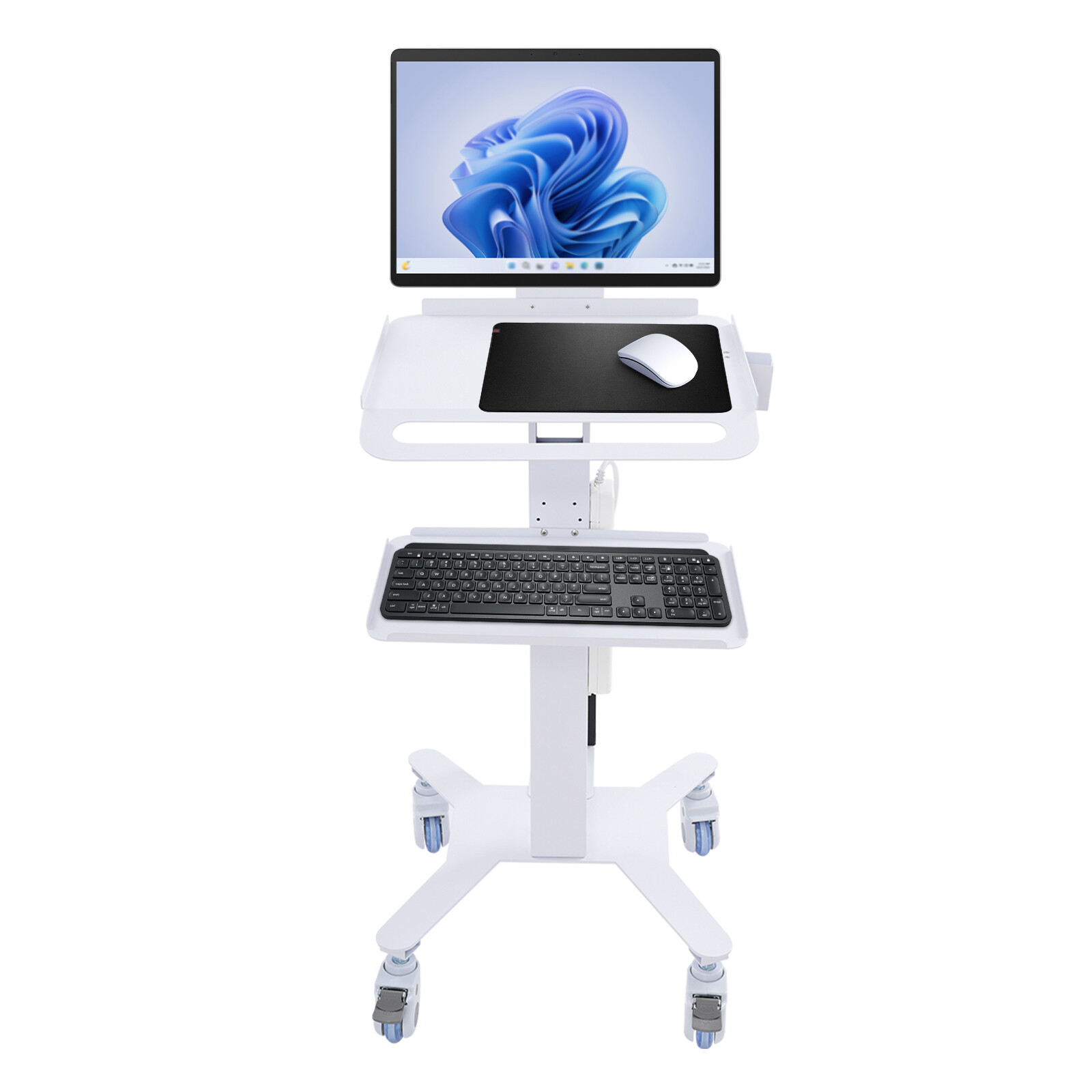 Adjustable Rolling Computer Cart for Home, Office & Medical Use