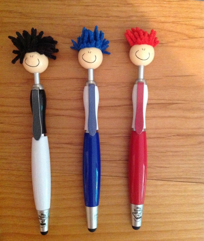 MOP TOPPER™ QTY 5 STYLUS PENS -MICROFIBER SCREEN/iPAD CLEANER FOR COMPUTERS