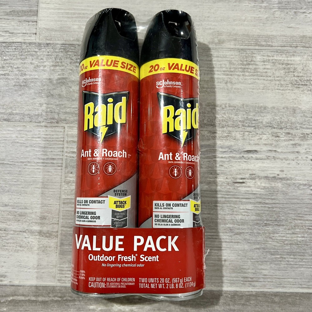 Raid Ant & Roach 20oz Value Size Outdoor Fresh Scent-2 PACK