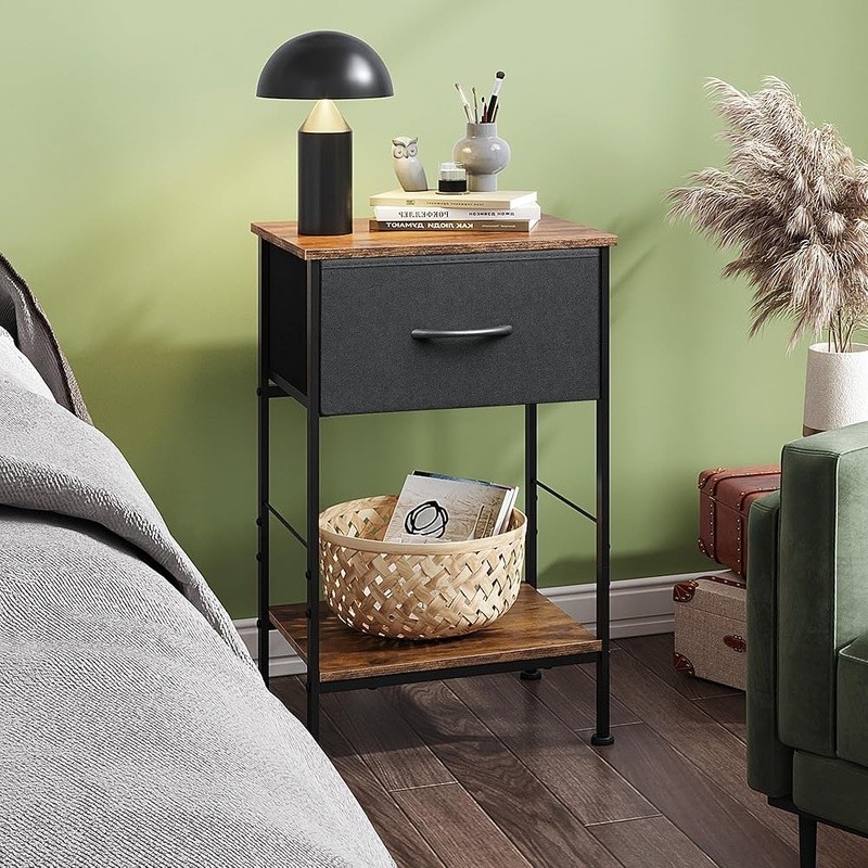 Stylish Nightstand W/ Drawers Multipurpose End Table Bedroom Storage Solutions
