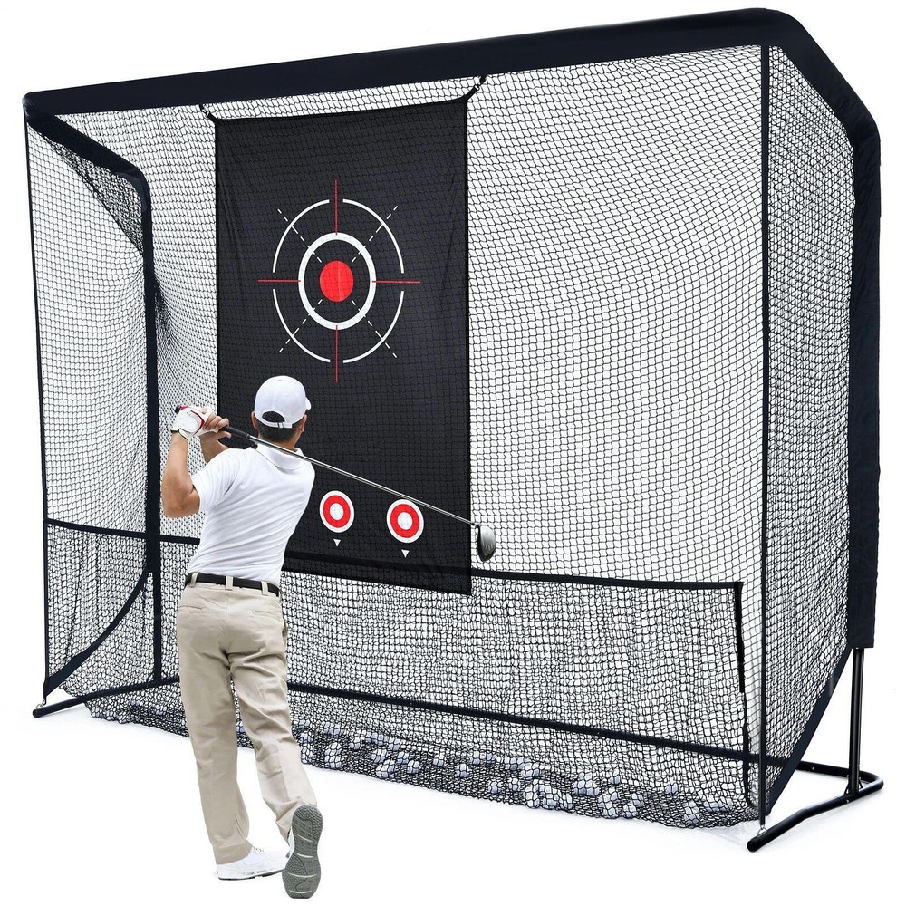 10x7ft Golf Practice Net w/ Target Cloth Driving Golf Hitting Training Net