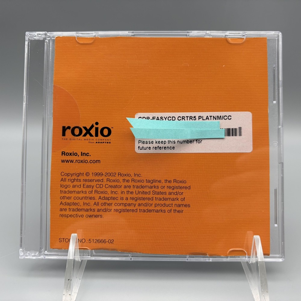 Vintage 2000 Roxio Easy CD Creator 5 Platinum Software CD-ROM Windows PC
