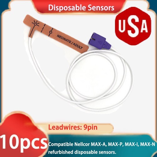 US 10Pc Pulse Oximeter disposable spo2 sensor probe Compatible for Max-A