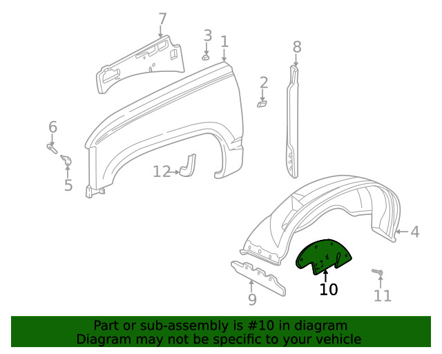 Genuine GM Front Wheelhouse Splash Shield 15569497