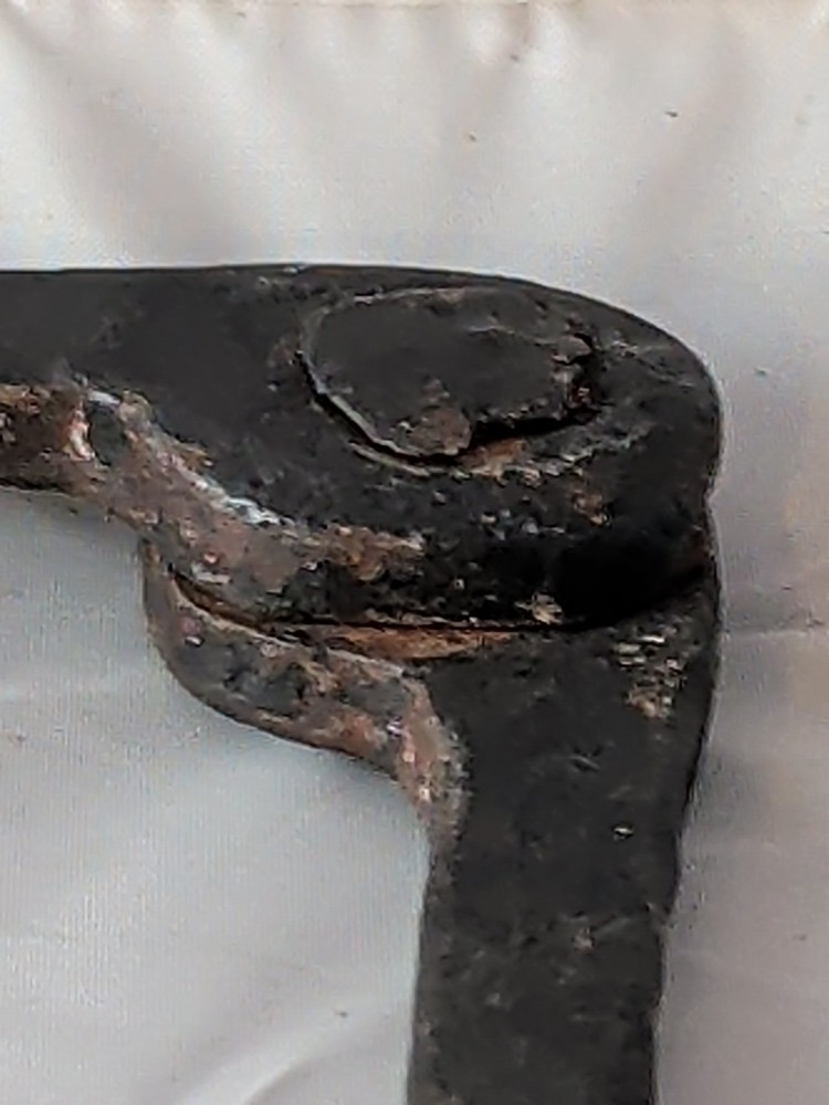 Antique Wrought iron Hook, Blacksmith primitive Hanging Adjustable double hook