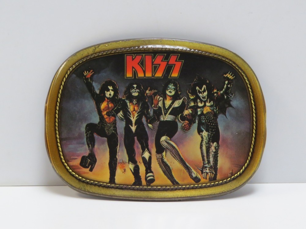 KISS DESTROYER PACIFICA BELT BUCKLE - 1977 VINTAGE AUCOIN - ACE PETER GENE PAUL