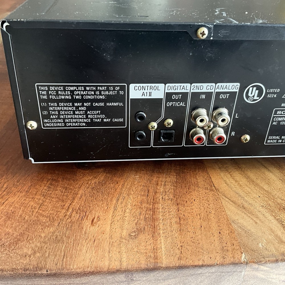 Sony CDP-C545 5 Disc Carousel CD Changer Tested No Remote