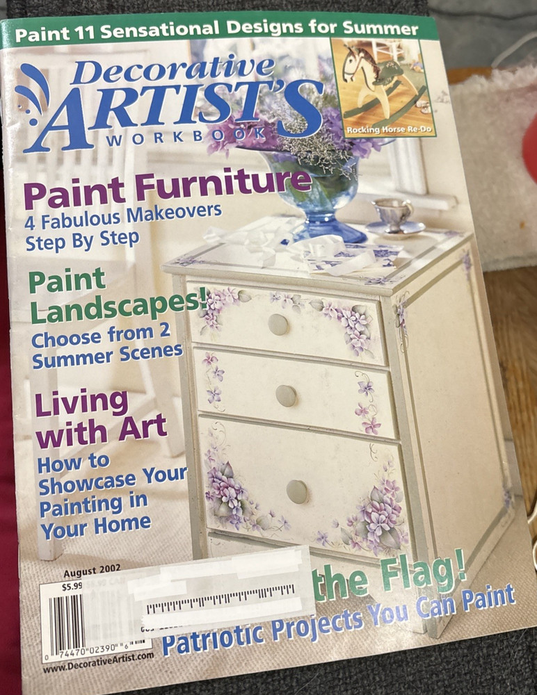 Vtg Rare Decorative Artist's Workbook August 2002 Tole Painting Book