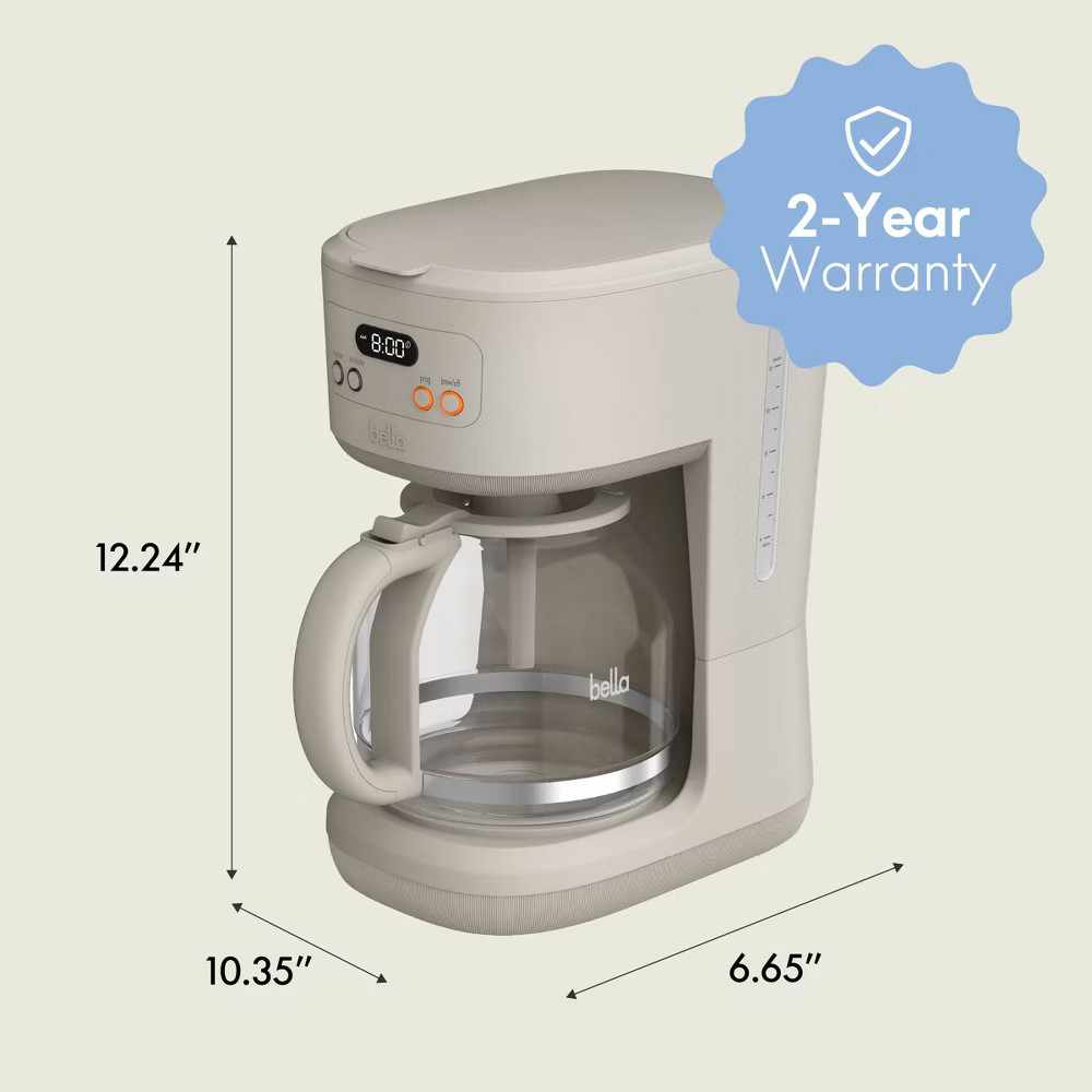 bella 12 Cup Programmable Coffee Maker Oatmilk
