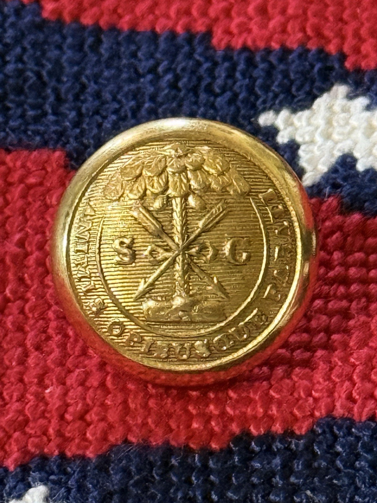 Civil War South Carolina Vest-Cuff Button Horstmann & Allien NY Excellent Gilt