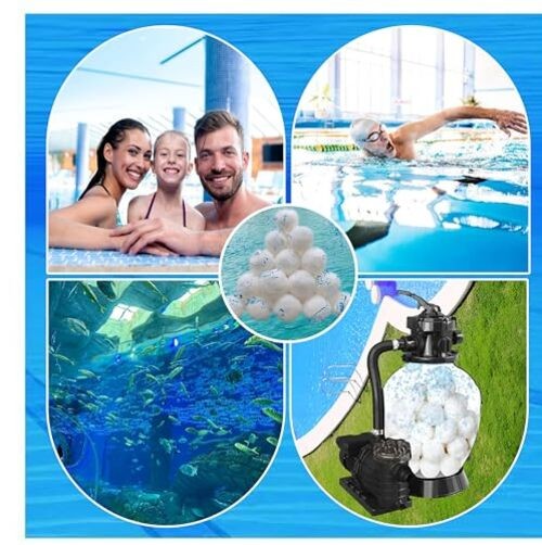 .5 lbs Pool Filter Balls for Sand Filter, Reusable Pool Sand Filter 1 White