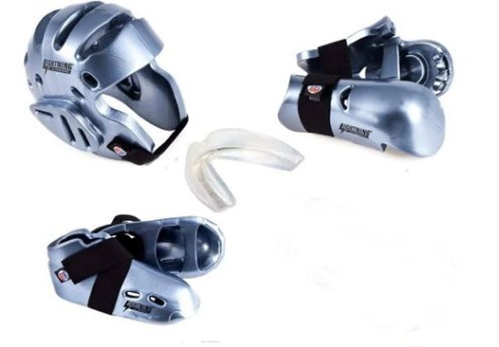 ProForce Lighting 5 Piece Sparring Gear Combo Set SILVER