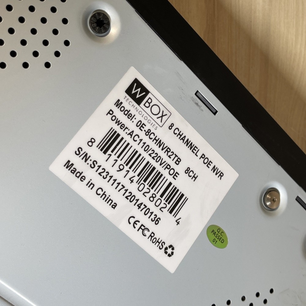 NVR Network Video Recorder Security System 0E-8CHNVR2TB